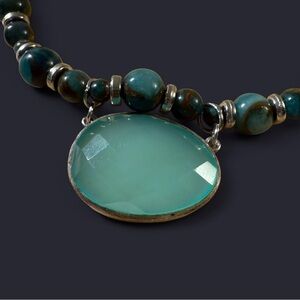 Elegant Green Beaded Up cycled Necklace